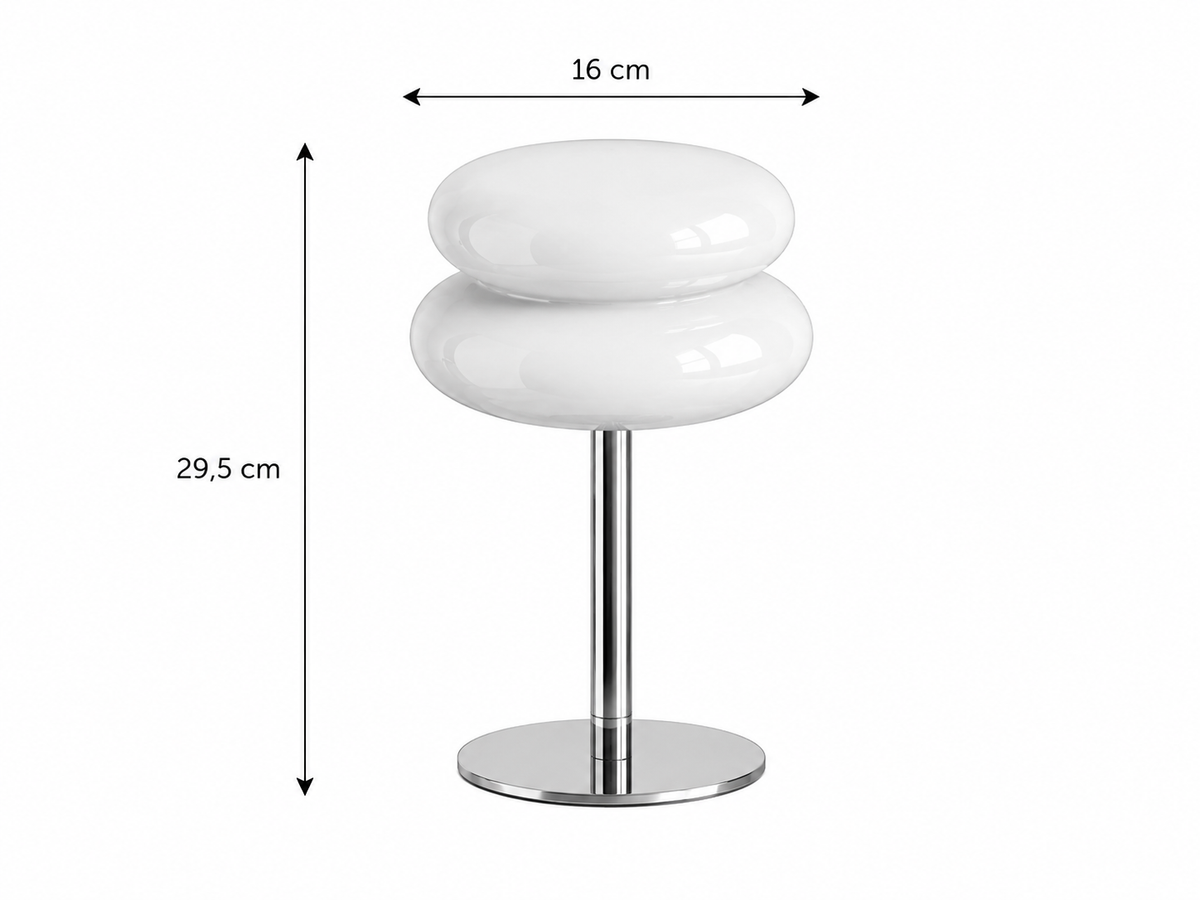 Sol Bauhaus Mushroom Table Lamp | Retro Chrome & Acrylic Bedside Night Light
