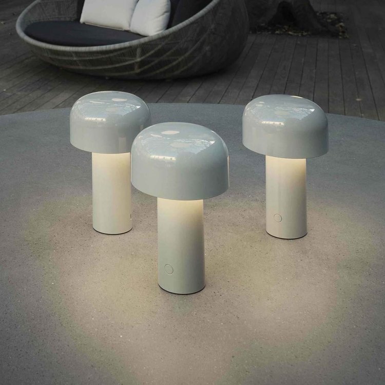 Sol Cordless Metal Mushroom Table Lamp | Rechargeable Dimmable Bedside Night Light