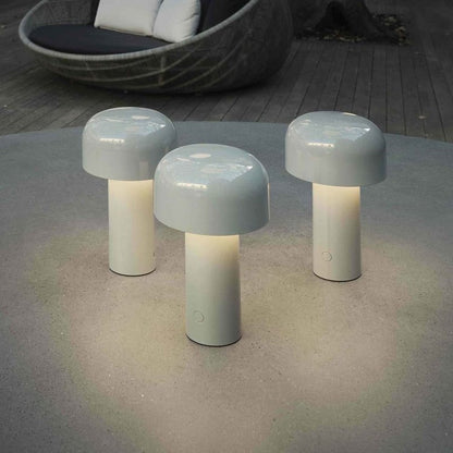 Sol Cordless Metal Mushroom Table Lamp | Rechargeable Dimmable Bedside Night Light