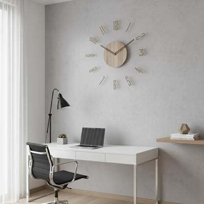 Sol Nordic Silent Wall Clock | Modern Minimalist Quartz Wall Clock for Living Room