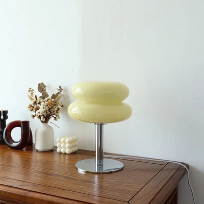 Sol Bauhaus Mushroom Table Lamp | Retro Chrome & Acrylic Bedside Night Light