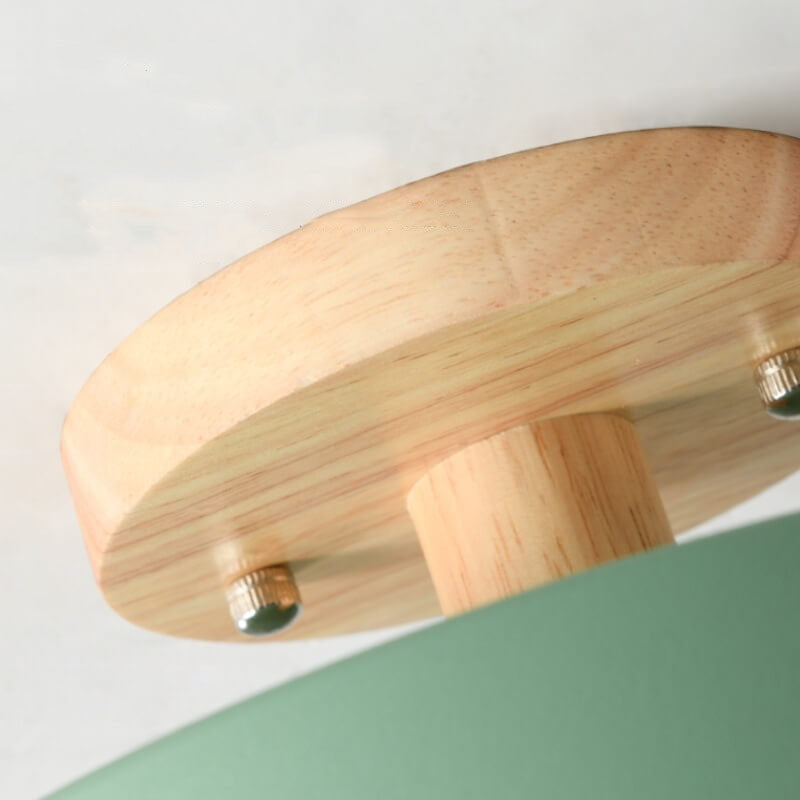 Sol Nordic Round Wood Ceiling Light | Ultra-Thin Modern LED Flush Mount Lamp