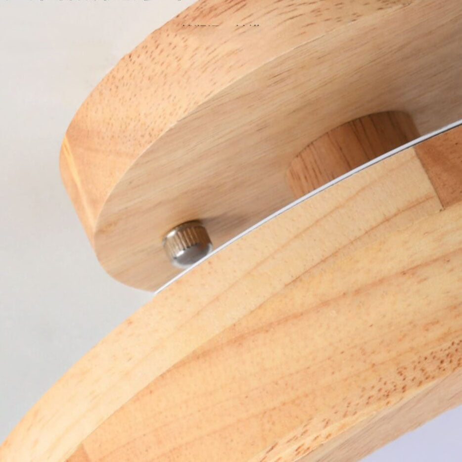 Sol Nordic Round Wood Ceiling Light | Ultra-Thin Modern LED Flush Mount Lamp