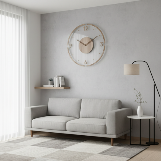Sol Nordic Silent Wall Clock | Modern Minimalist Quartz Wall Clock for Living Room