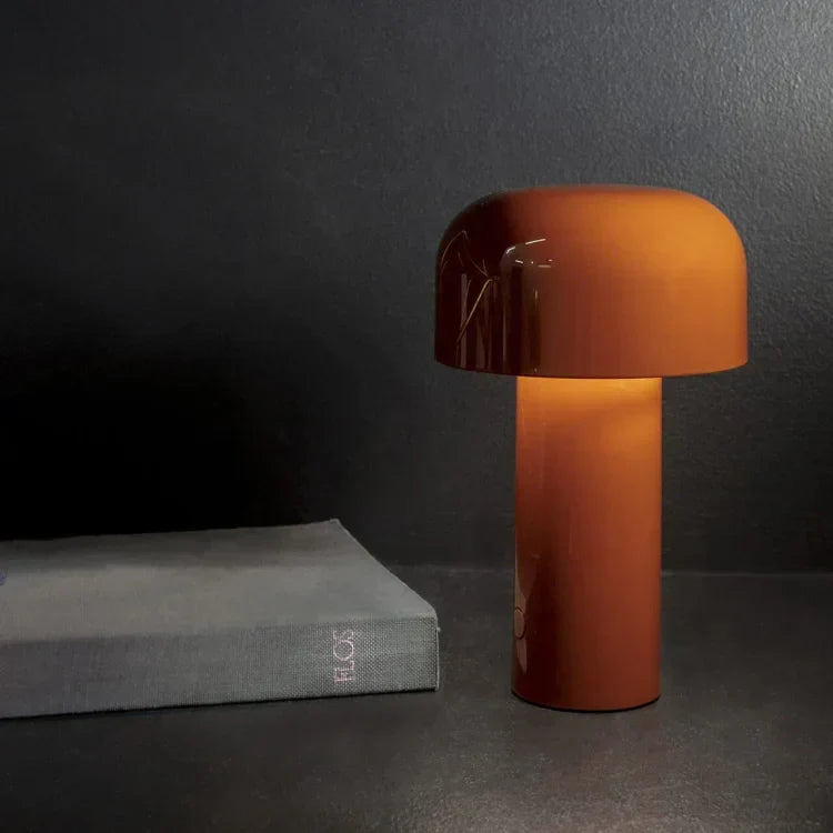Sol Cordless Metal Mushroom Table Lamp | Rechargeable Dimmable Bedside Night Light