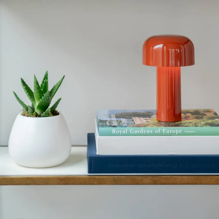 Sol Cordless Metal Mushroom Table Lamp | Rechargeable Dimmable Bedside Night Light