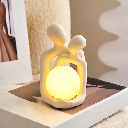 Sol Abstract Couple Statue Night Lamp | Romantic LED Bedside Figurine Light