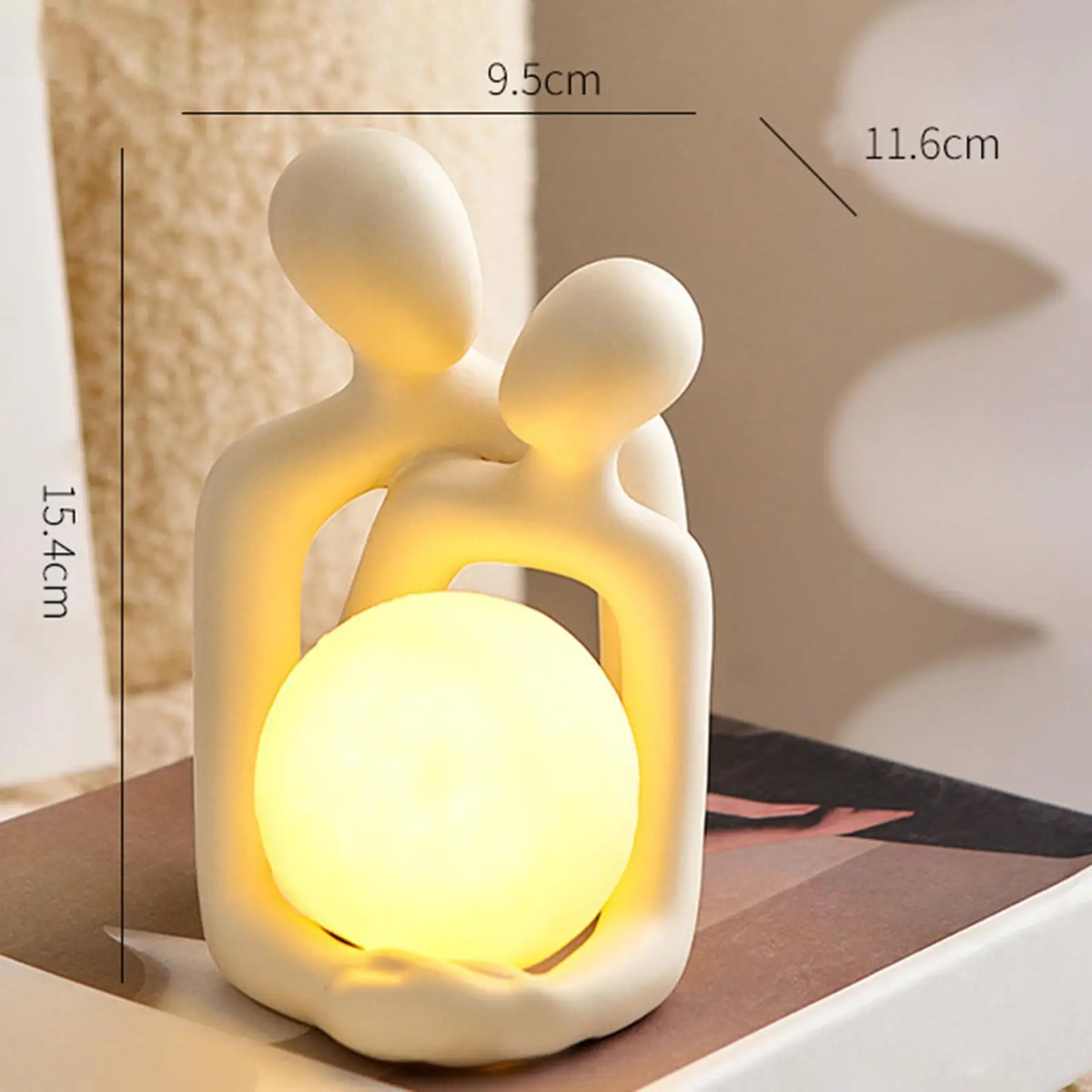 Sol Abstract Couple Statue Night Lamp | Romantic LED Bedside Figurine Light