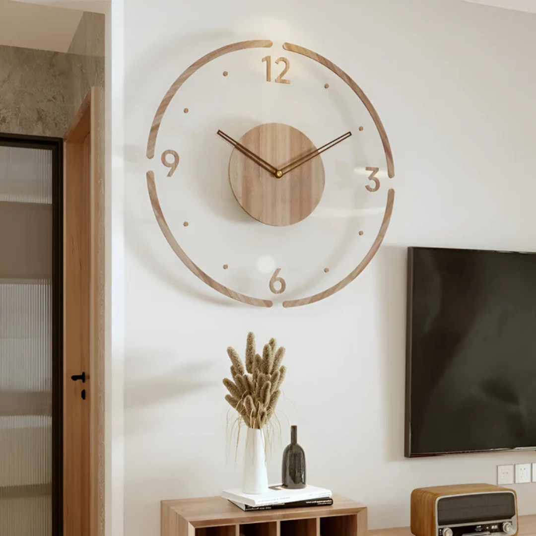 Sol Nordic Silent Wall Clock | Modern Minimalist Quartz Wall Clock for Living Room