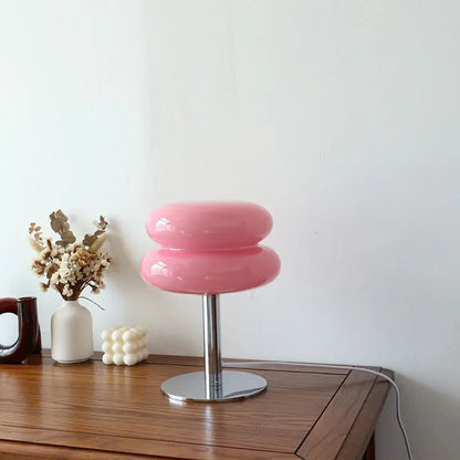 Sol Bauhaus Mushroom Table Lamp | Retro Chrome & Acrylic Bedside Night Light