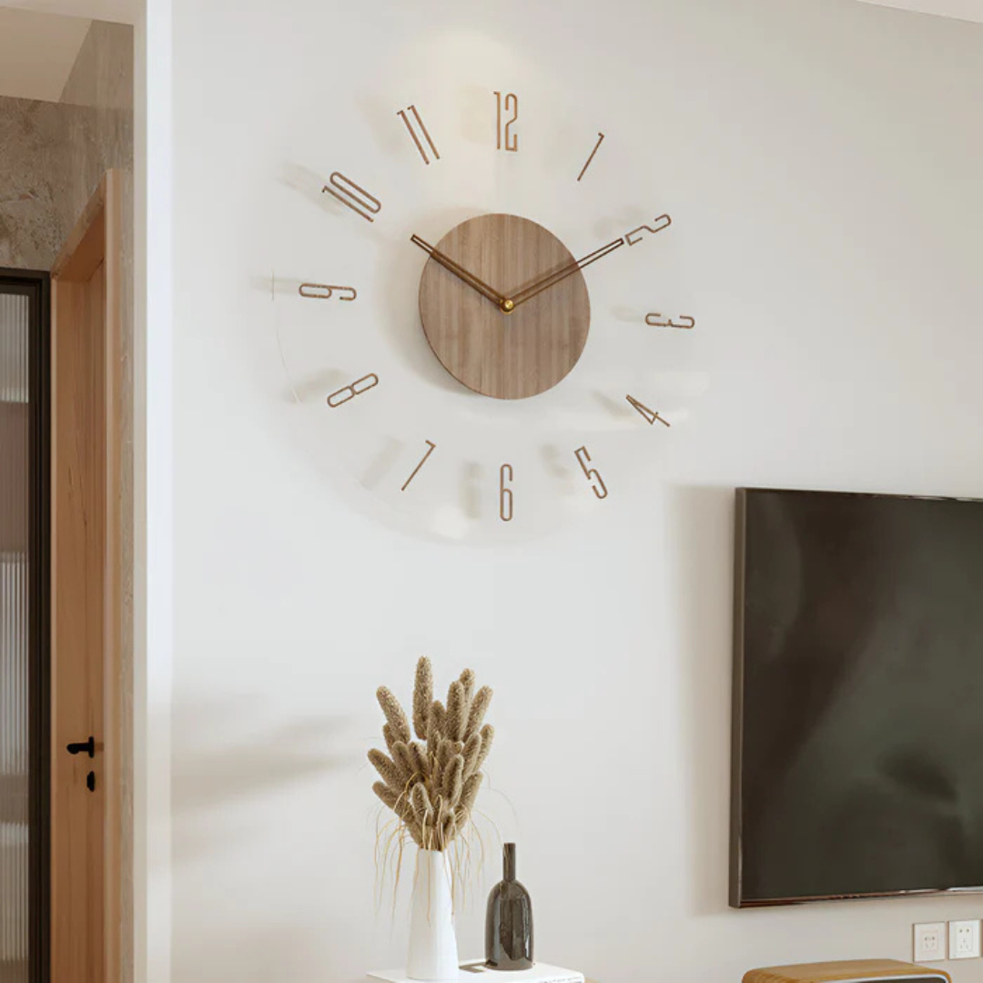 Sol Nordic Silent Wall Clock | Modern Minimalist Quartz Wall Clock for Living Room