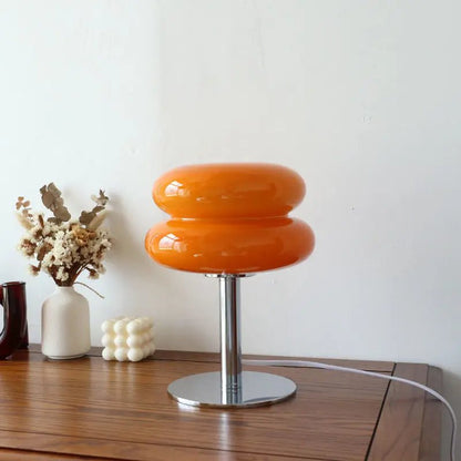 Sol Bauhaus Mushroom Table Lamp | Retro Chrome & Acrylic Bedside Night Light