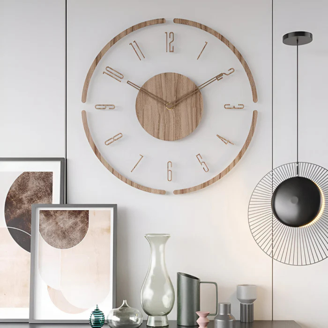 Sol Nordic Silent Wall Clock | Modern Minimalist Quartz Wall Clock for Living Room