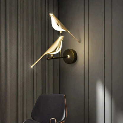 Sol Origami Bird LED Wall Light | Modern Nordic Perched Bird Sconce for Living Room