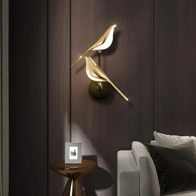 Sol Origami Bird LED Wall Light | Modern Nordic Perched Bird Sconce for Living Room