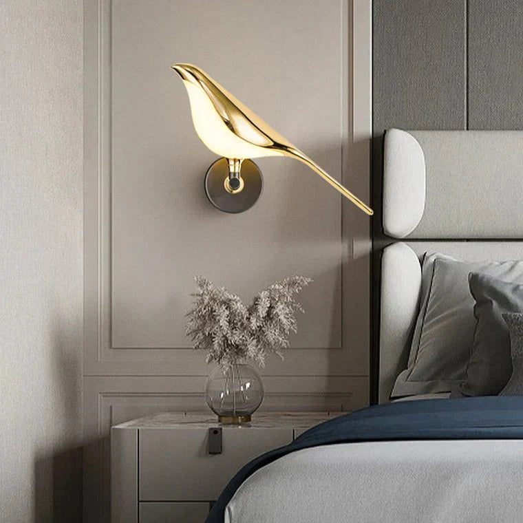 Sol Origami Bird LED Wall Light | Modern Nordic Perched Bird Sconce for Living Room