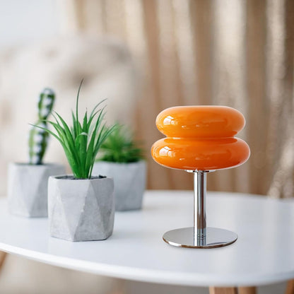 Sol Bauhaus Mushroom Table Lamp | Retro Chrome & Acrylic Bedside Night Light