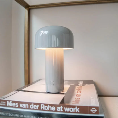 Sol Cordless Metal Mushroom Table Lamp | Rechargeable Dimmable Bedside Night Light