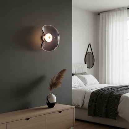 Sol Fluted Glass Wall Light | Modern Ribbed LED Sconce for Living Room