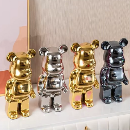 Abstract Bear Sculpture | Modern Resin Animal Statue for Home Decor