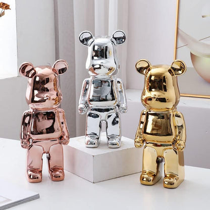 Abstract Bear Sculpture | Modern Resin Animal Statue for Home Decor