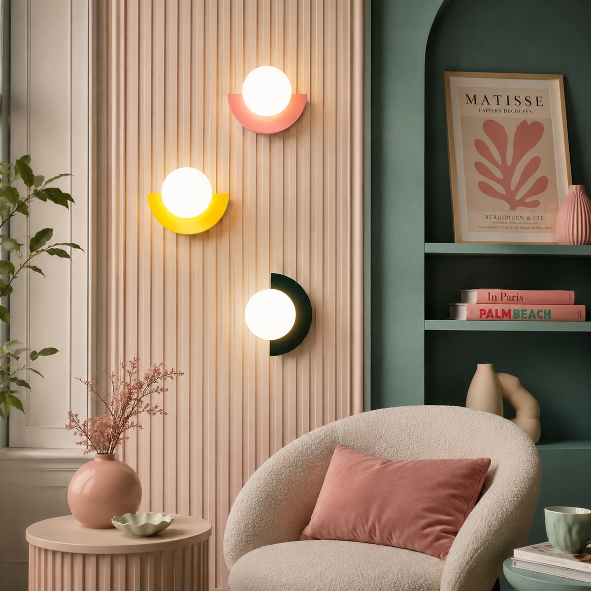 Sol Aurora Half Moon Wall Light | Modern Backlit LED Crescent Sconce for Living Room
