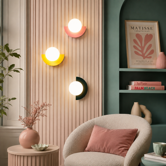 Sol Aurora Half Moon Wall Light | Modern Backlit LED Crescent Sconce for Living Room