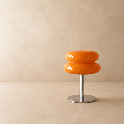 Sol Bauhaus Mushroom Table Lamp | Retro Chrome & Acrylic Bedside Night Light