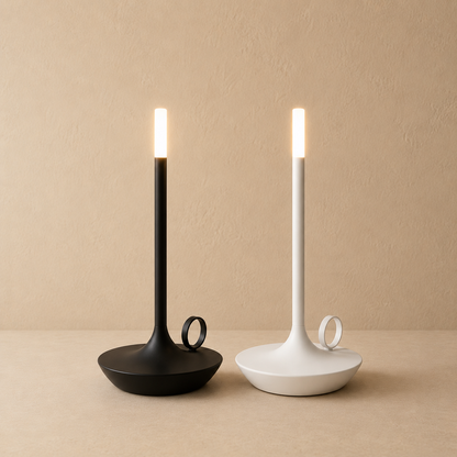 Sol Candlestick Cordless Table Lamp | Retro Rechargeable LED Bedside Night Light