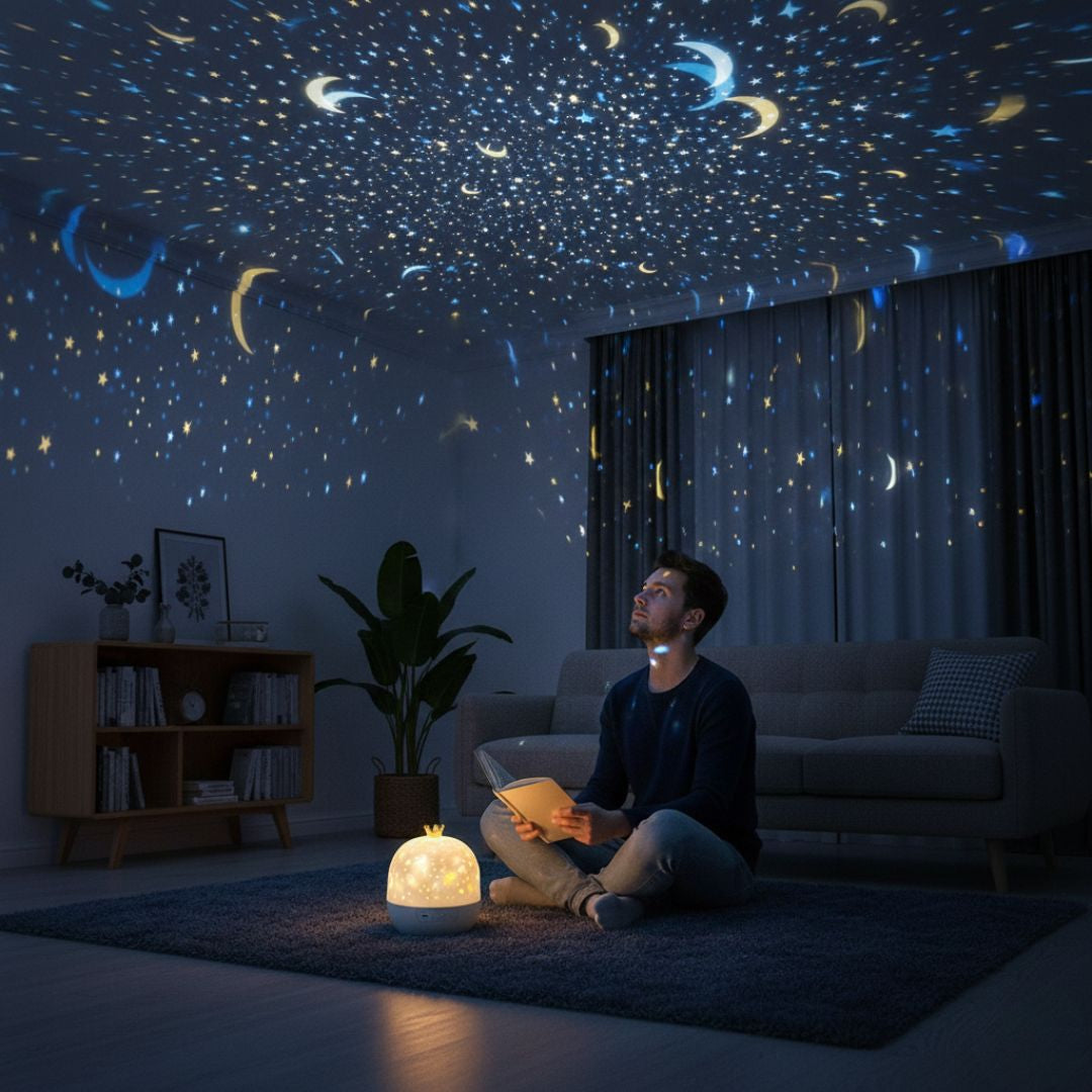 Sol Rotating Star Projector Night Light | 360° Rotating LED Galaxy Lamp for Kids Bedroom