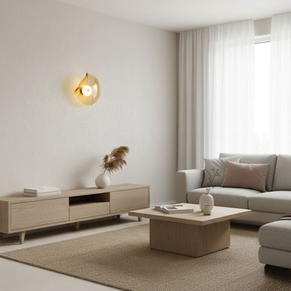 Sol Fluted Glass Wall Light | Modern Ribbed LED Sconce for Living Room