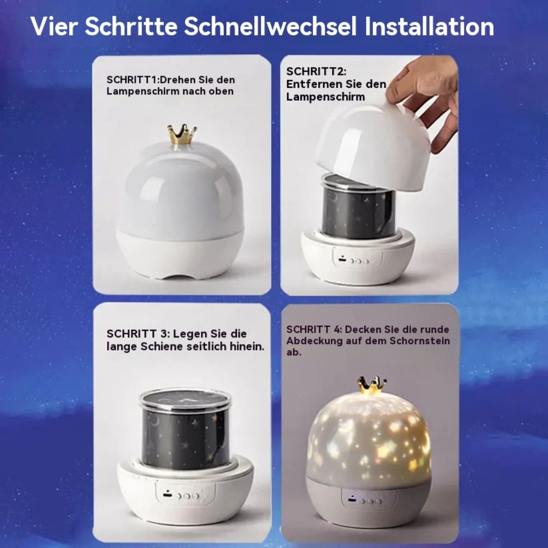 Sol Rotating Star Projector Night Light | 360° Rotating LED Galaxy Lamp for Kids Bedroom