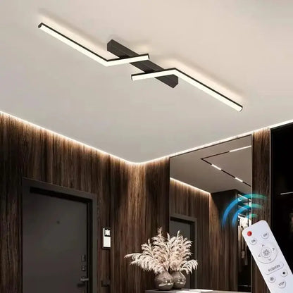 Linear LED Ceiling Light | Minimalist Modern Flush Mount Lamp for Living Room