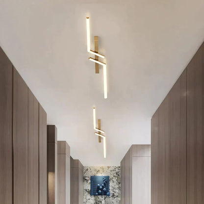 Linear LED Ceiling Light | Minimalist Modern Flush Mount Lamp for Living Room