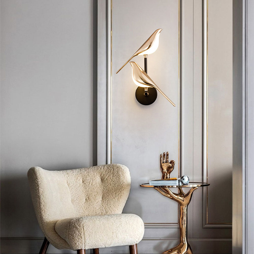 Sol Origami Bird LED Wall Light | Modern Nordic Perched Bird Sconce for Living Room
