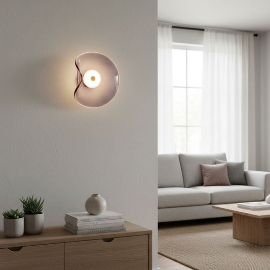 Sol Fluted Glass Wall Light | Modern Ribbed LED Sconce for Living Room