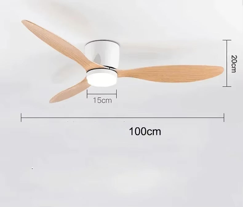 Ceiling Fan with Light | Dimmable LED Ceiling Light with Remote Control