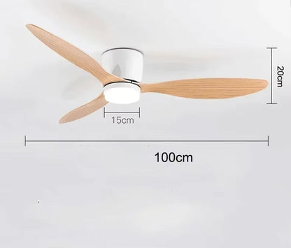 Ceiling Fan with Light | Dimmable LED Ceiling Light with Remote Control