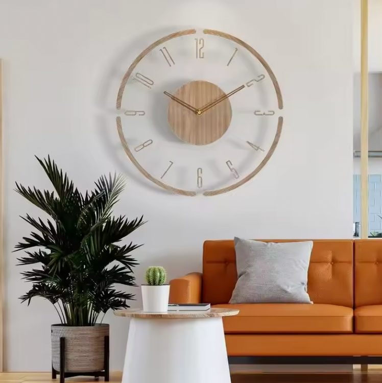Sol Nordic Silent Wall Clock | Modern Minimalist Quartz Wall Clock for Living Room