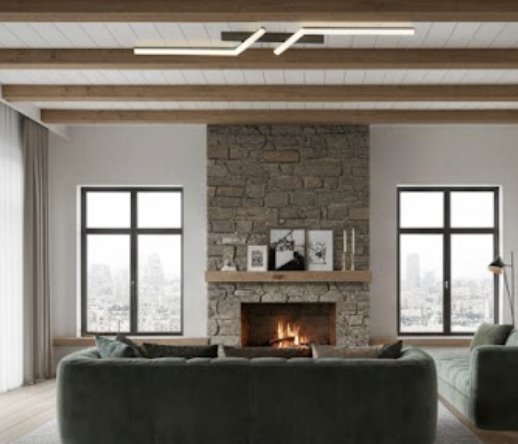 Linear LED Ceiling Light | Minimalist Modern Flush Mount Lamp for Living Room