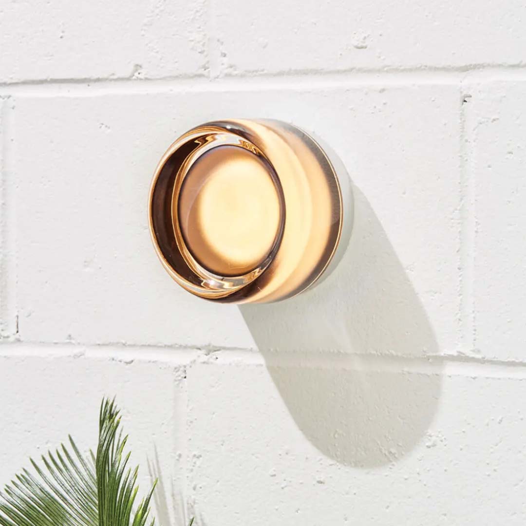 Sol Dimple Aura Glass Wall Light | Modern Ripple Halo Sconce for Living Room