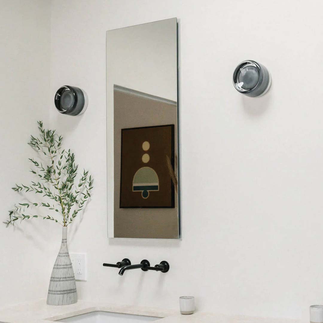 Sol Dimple Aura Glass Wall Light | Modern Ripple Halo Sconce for Living Room