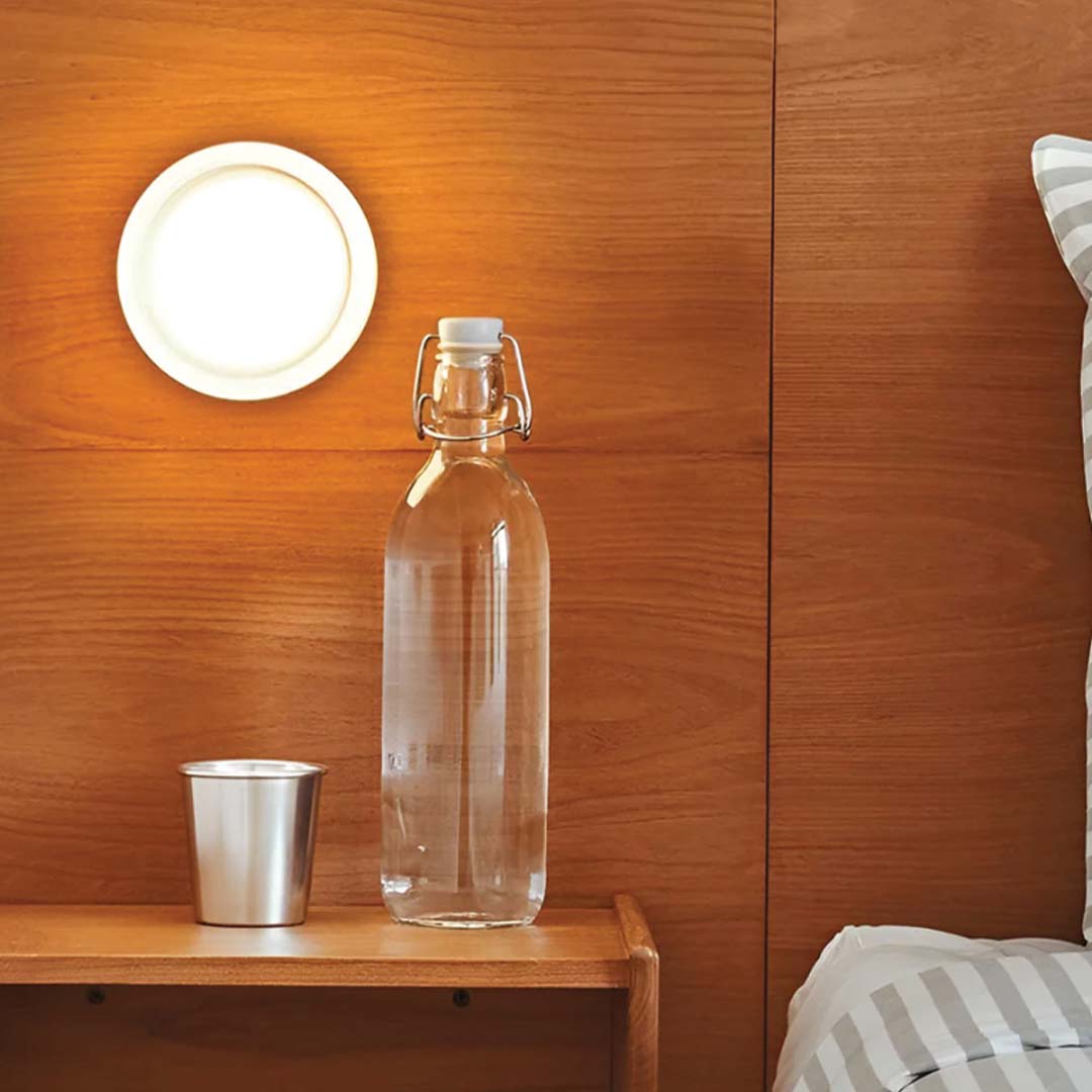 Sol Dimple Aura Glass Wall Light | Modern Ripple Halo Sconce for Living Room