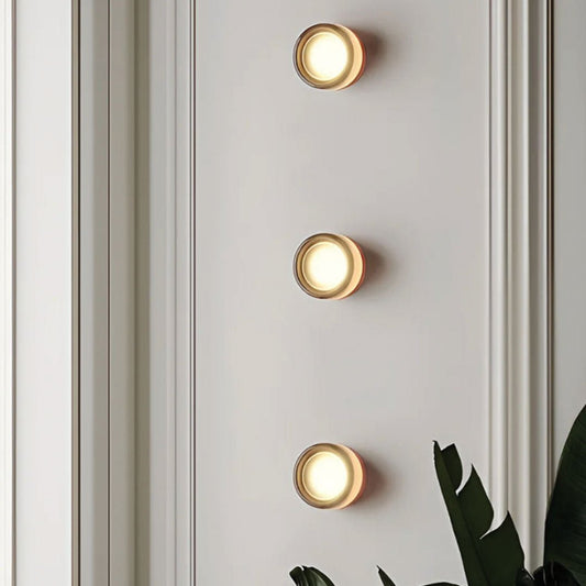 Sol Dimple Aura Glass Wall Light | Modern Ripple Halo Sconce for Living Room