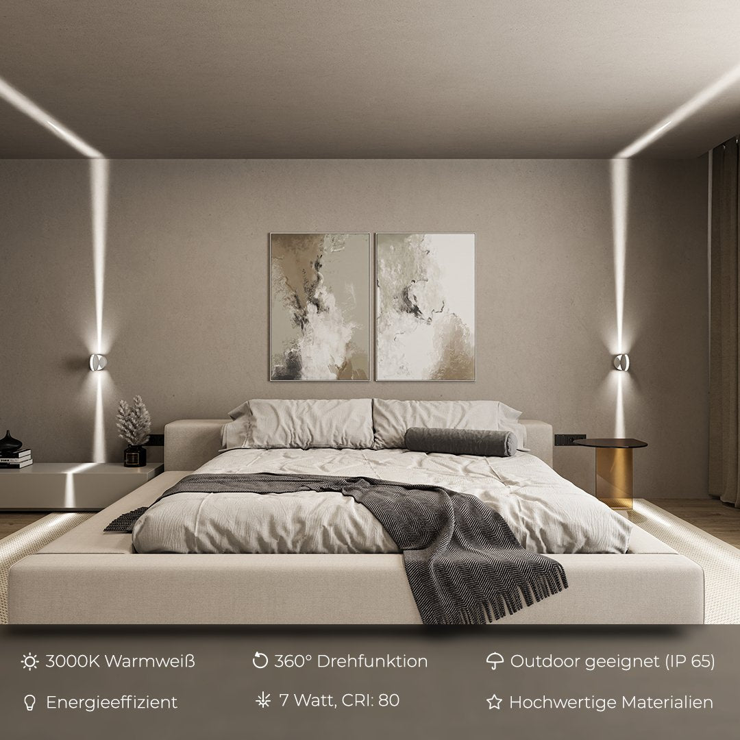 Sol Adjustable Beam Cube Wall Light | Modern Waterproof LED Sconce for Living Room