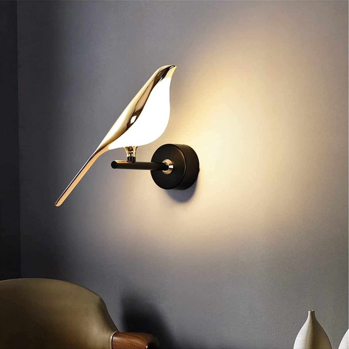 Sol Origami Bird LED Wall Light | Modern Nordic Perched Bird Sconce for Living Room