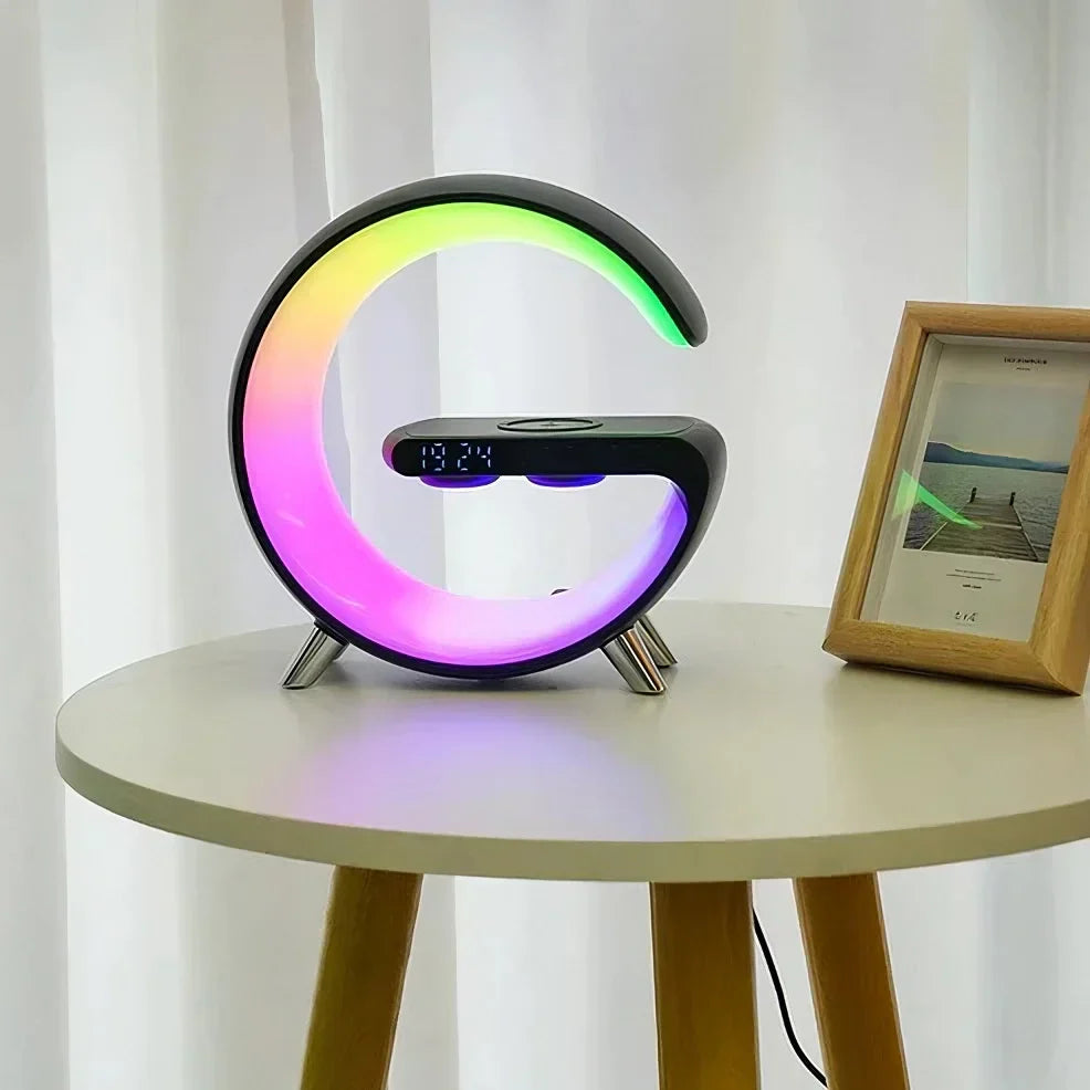 Sol 3-in-1 Bluetooth Alarm Clock | Wireless Charger & LED Nightstand Speaker
