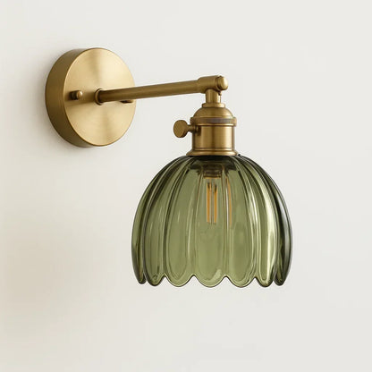 Sol Vintage Tulip Glass Wall Light | Retro Floral LED Bedside Sconce for Bedroom