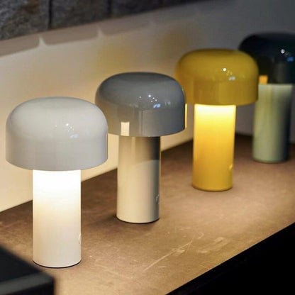 Sol Cordless Metal Mushroom Table Lamp | Rechargeable Dimmable Bedside Night Light