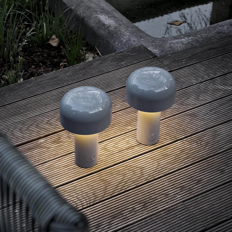 Sol Cordless Metal Mushroom Table Lamp | Rechargeable Dimmable Bedside Night Light